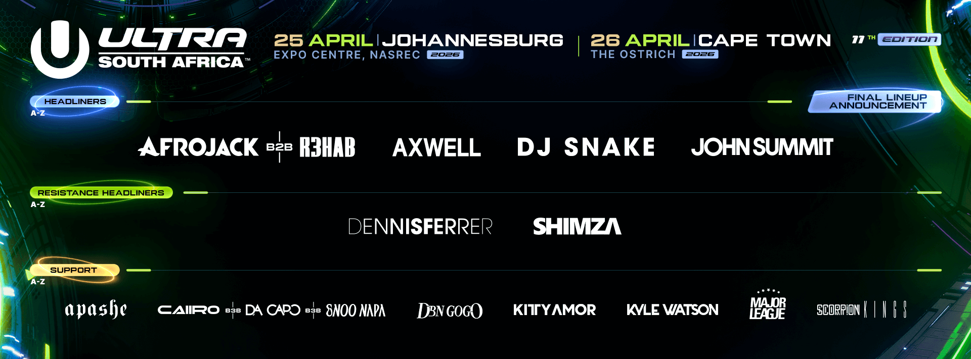 Ultra South Africa Lineup